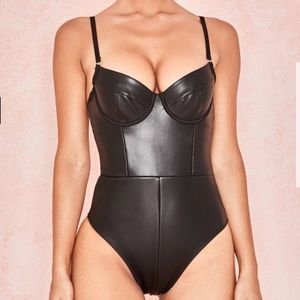 House of CB Carla vegan leather bodysuit